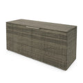 Baule in rattan sintetico intrecciato, 120x50x60 cm