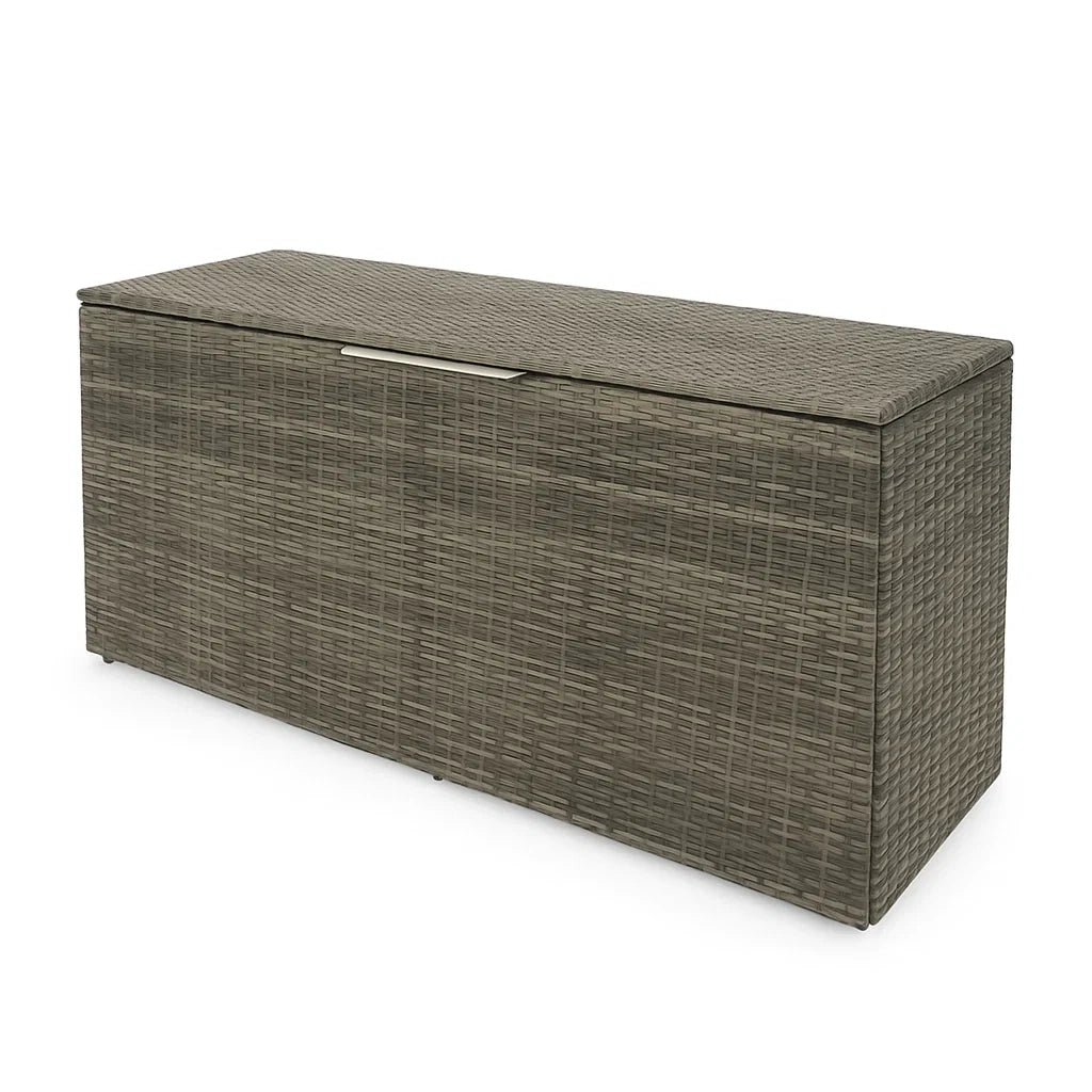 Baule in rattan sintetico intrecciato, 120x50x60 cm