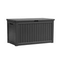 Cassapanca Contenitore in Plastica Antracite 117x45x57 cm