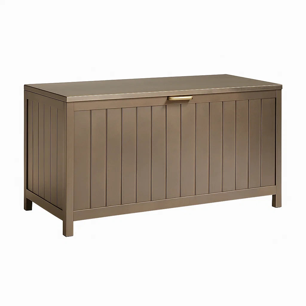 Cassapanca in metallo 120x60x65 cm Marrone