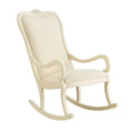 Sedia a dondolo in legno e eco-pelle crema