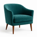Poltrona in Velluto con Gambe in Legno