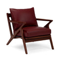 Poltrona in Pelle PU Bordeaux con Struttura in Legno Massello