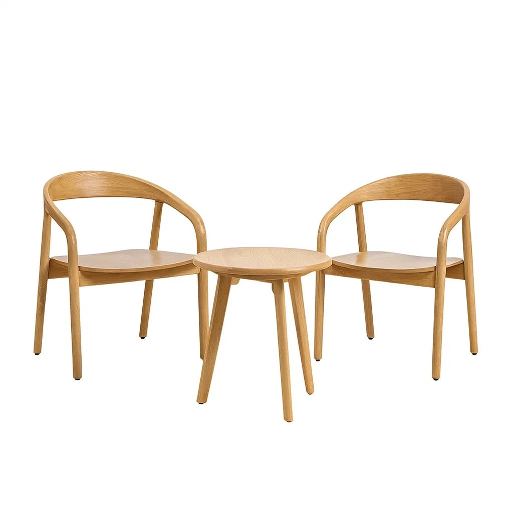 Set Tavolo e 2 Sedie in Legno Massello