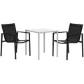 Set tavolo e sedie da esterno in alluminio Nero e Bianco