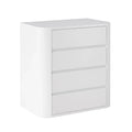 Cassettiera in legno MDF bianca con 4 cassetti