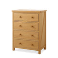 Cassettiera in Legno MDF con 4 Cassetti Rovere 90x70x40 cm