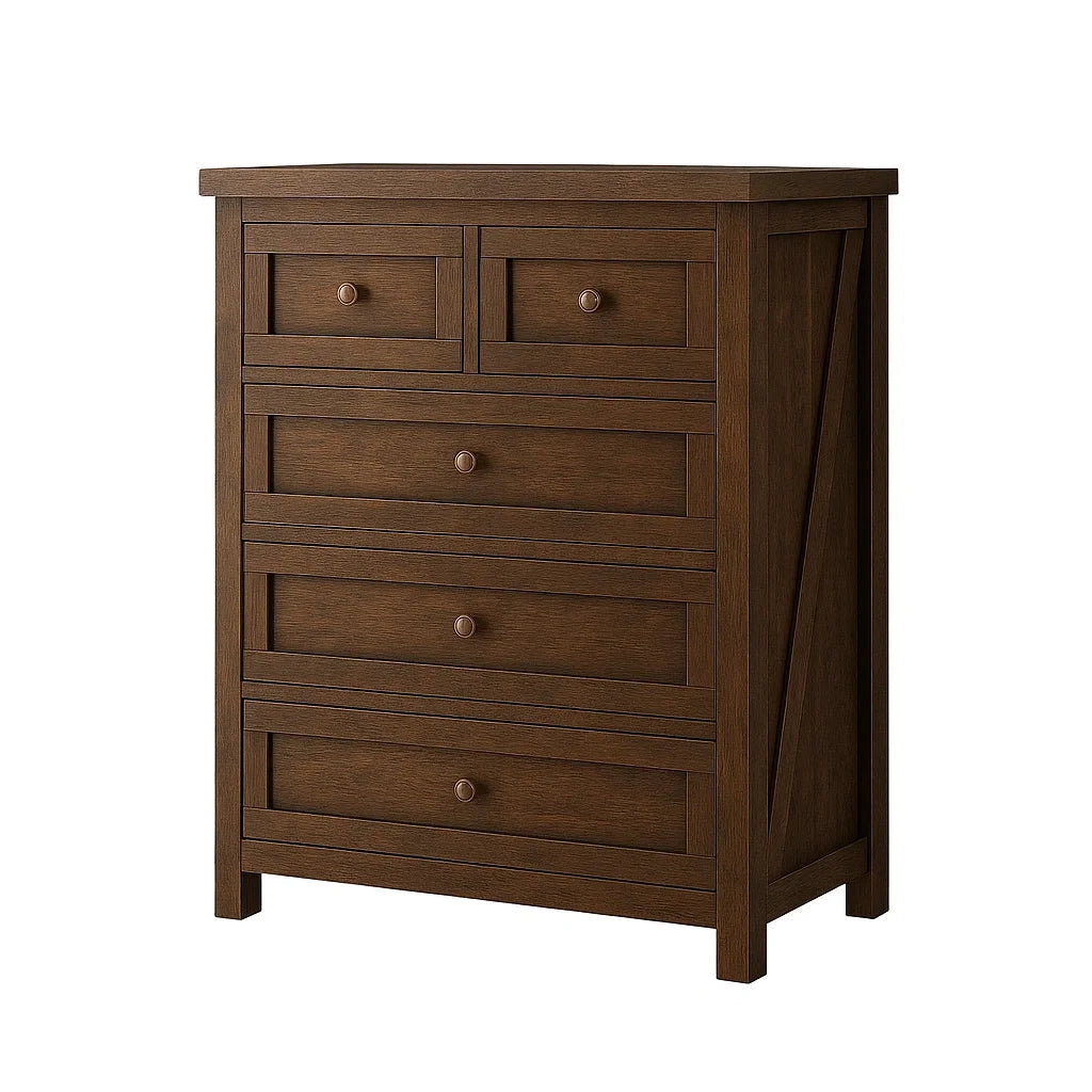 Cassettiera in Legno Massello Marrone