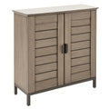 Armadio a Doppia Anta in Rovere e Metallo Grigio Chiaro 80x35x100 cm