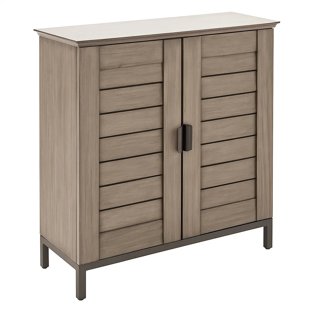 Armadio a Doppia Anta in Rovere e Metallo Grigio Chiaro 80x35x100 cm