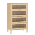 Cassettiera in Legno e Vetro con 4 Cassetti