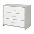 Cassettiera a 3 cassetti in legno e plastica 80x40x76 cm Bianco/Grigio