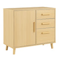 Credenza in MDF con Finitura Rovere 80x40x90 cm Legno Chiaro
