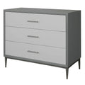 Cassettiera a 3 cassetti in MDF e metallo grigio