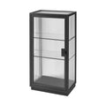 Vetrina in Metallo e Vetro Temperato Rigato Nero 42x37x92 cm
