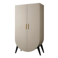 Armadio in MDF Beige con Maniglie in Metallo