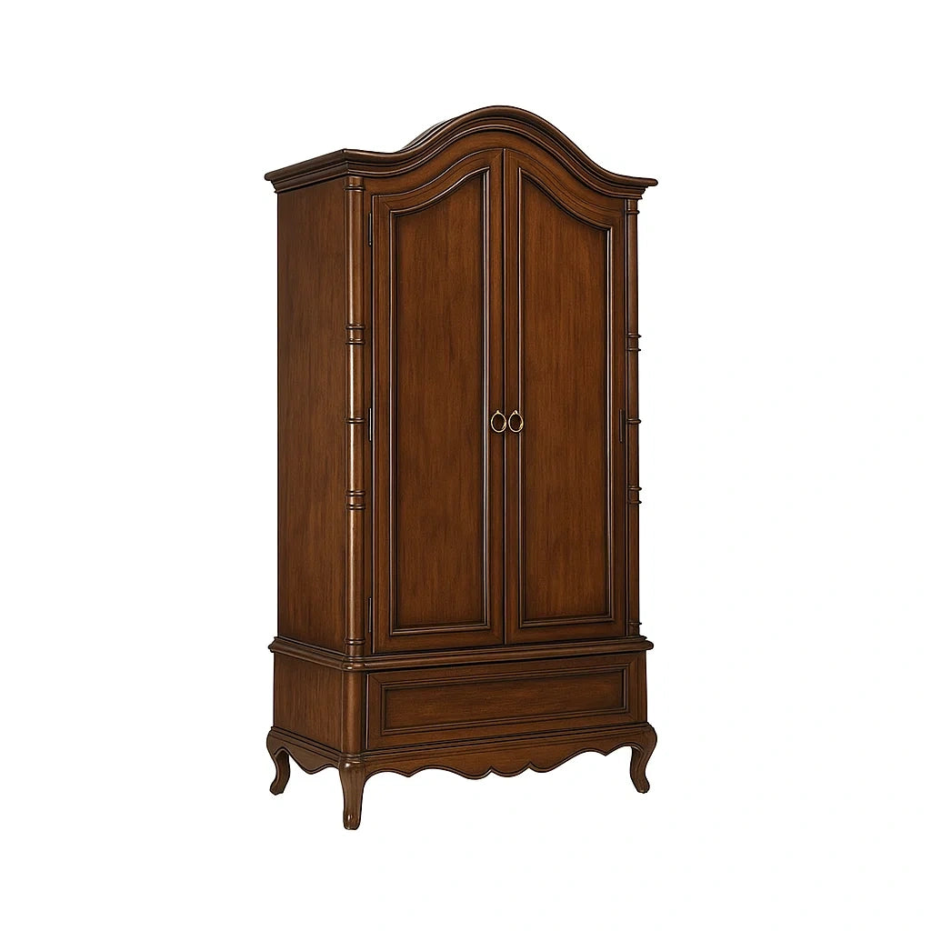 Armadio a Doppia Anta in Legno di Noce 210cm