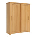 Armadio a Due Ante Scorrevoli in Legno Naturale 180x120x60 cm