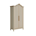 Armadio a Due Ante in Legno MDF Beige e Oro