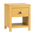Comodino in Legno di Bambù con Cassetto e Ripiano 50x40x40 cm