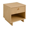 Comodino in MDF con Cassetto e Ripiano 40x35x50 cm Beige