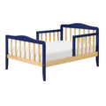 Letto per Bambini in Legno Massello Blu e Naturale 140x70 cm