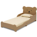 Letto per bambini forma di orso in legno MDF beige con cuscino