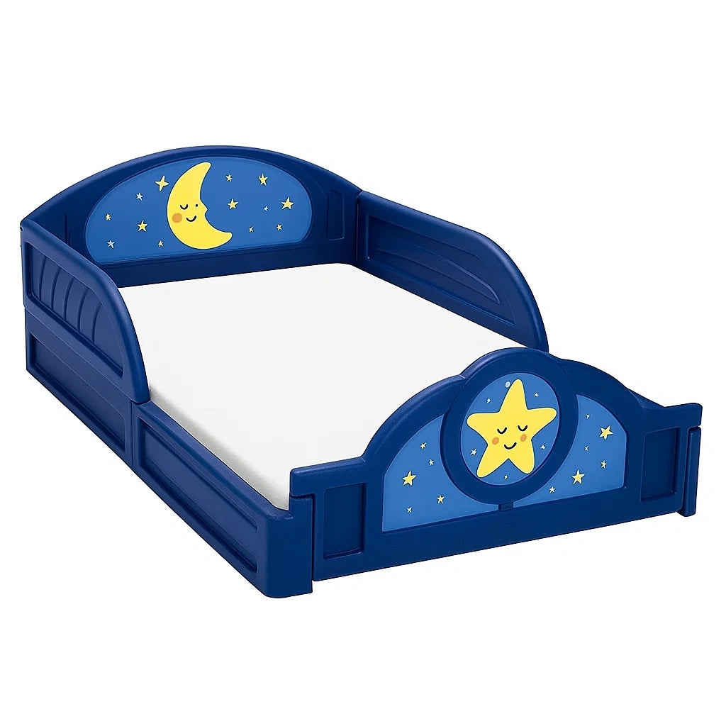 Letto per Bambini in Plastica con Decorazioni Lunari e Stellari