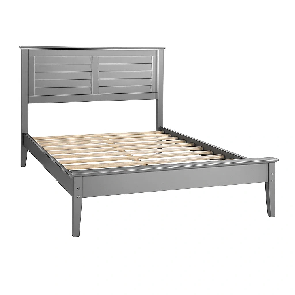Letto matrimoniale in legno massello grigio 200x160 cm