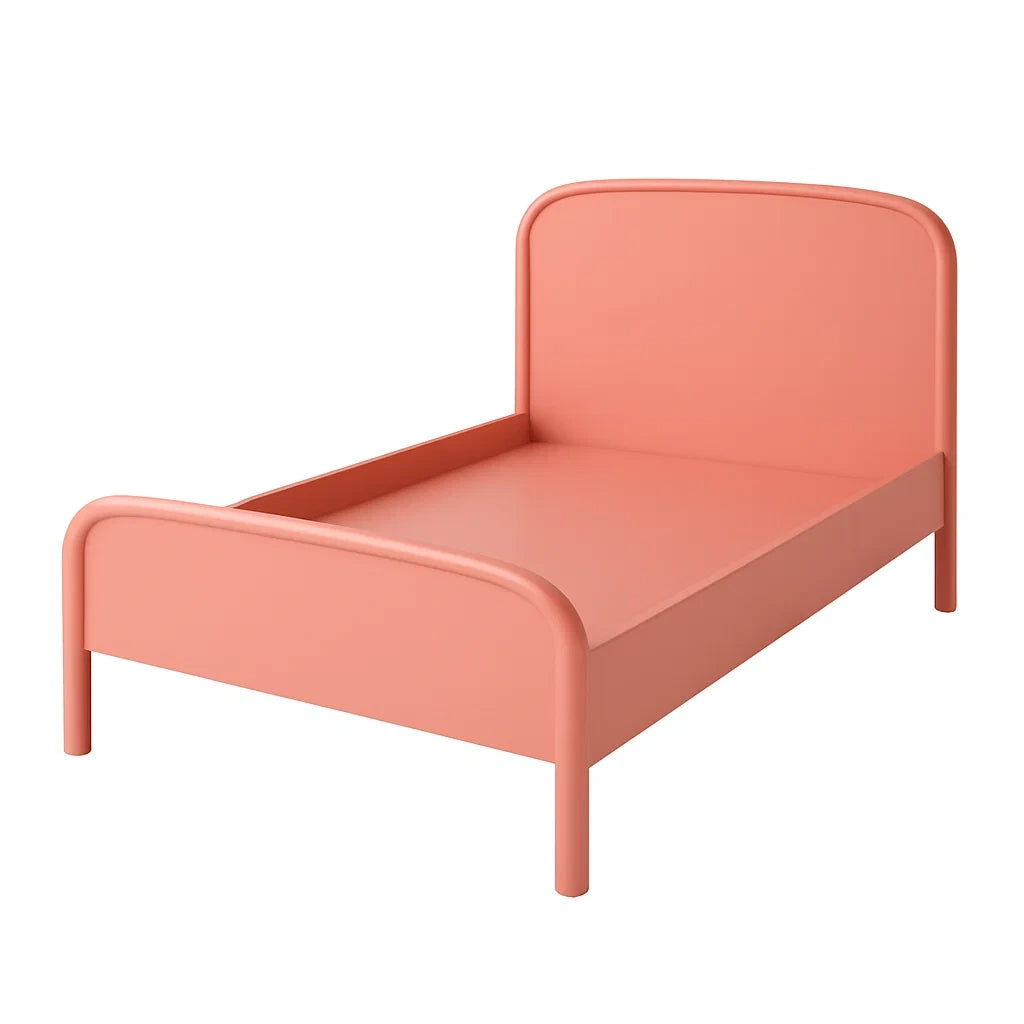 Letto singolo in metallo rosa per bambini