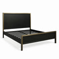 Letto matrimoniale in metallo nero e bronzo