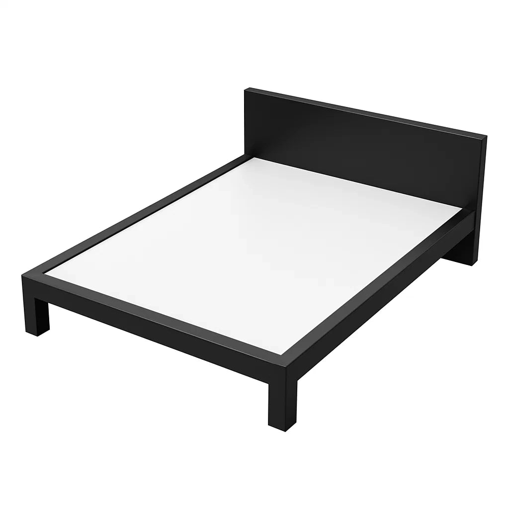 Letto matrimoniale nero in metallo e legno composito 200x160 cm
