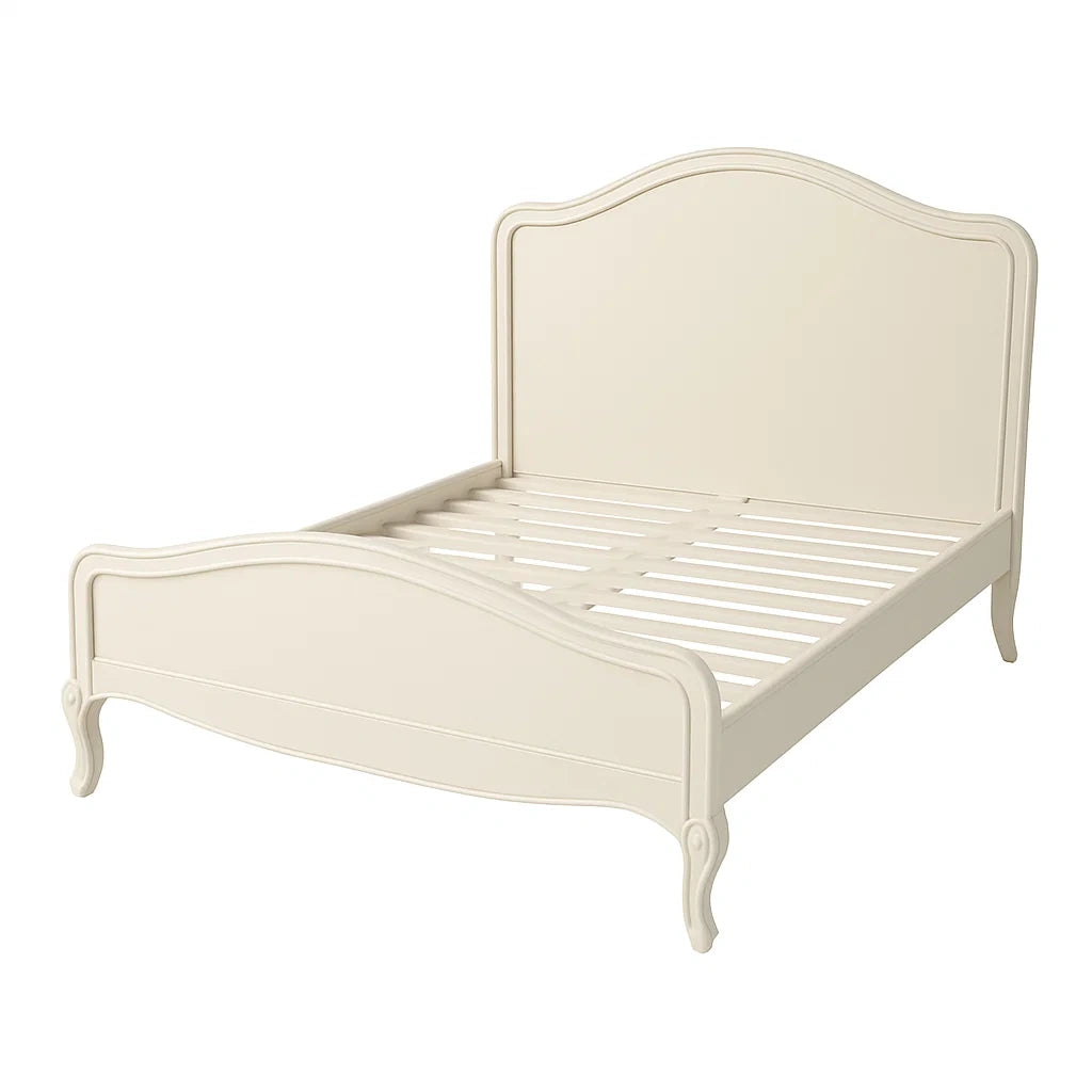 Letto Matrimoniale in Legno Massello Beige 200x160 cm